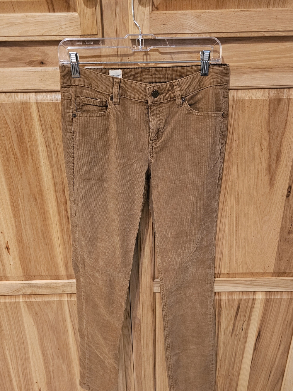 Lands' End Skinny Corduroy Pants in Camel